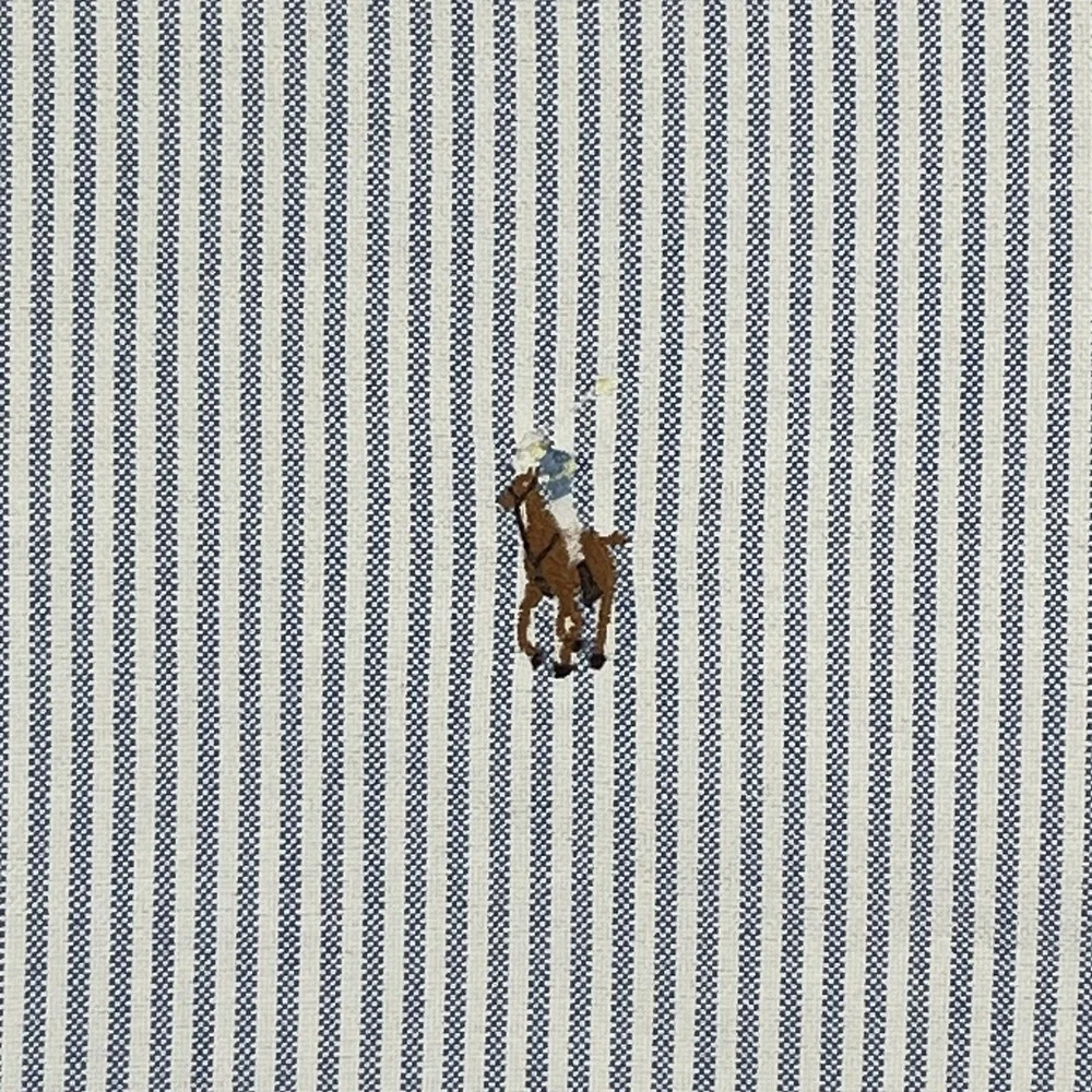 Vtg Polo Ralph Lauren Yarmouth cotton Oxford LS Shirt Men's 17.5-35 Blue Striped